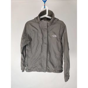 (V) The North face Women jacket winter hyvent waterproof hoodie olive sz S